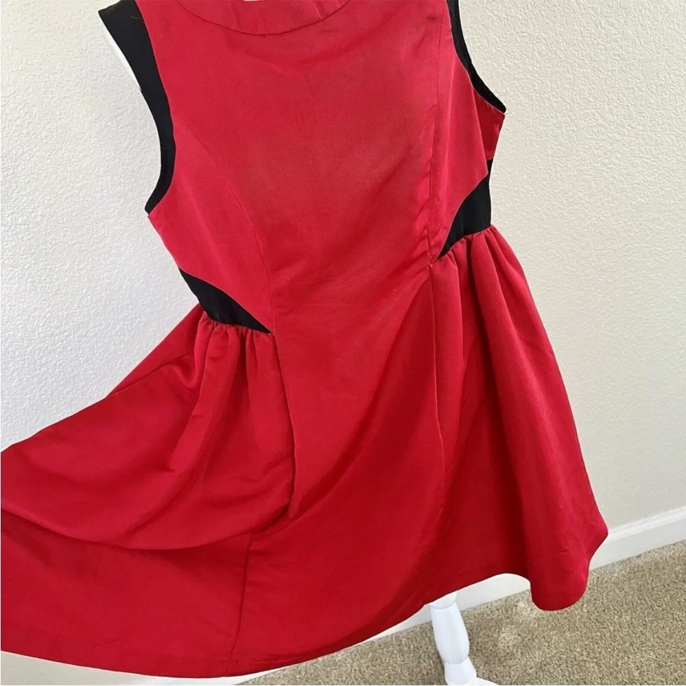 Prabal Gurung for Target Red Sleeveless Dress Black Accents Size 14